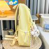 Schoolbag Japanese Ins Small Fresh Student Schoolbag Female Cute Embroidered Bow Backpack Solid Color Foreign Style Travel Backpack