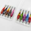 8cm 5.6g Glow Squid Jig Shrimp Lure Baits Squid Glow Jig Hook for Saltwater Fishing Artificial Baits 5pcs