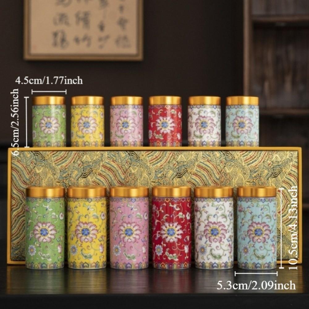 Mini Tea Packaging Box Flower Green Tea Canister Empty Tea Tin Can  Loose Leaf Tea Storage