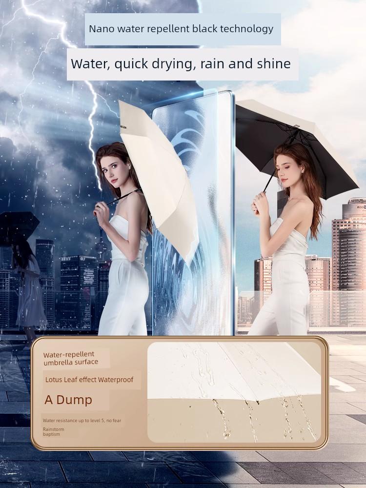 Six-Fold Flat Mini Sun Umbrella Sun Umbrella Capsule Umbrella Sun Protection UV Protection Women's Rain and Rain Dual-Use Small Portable