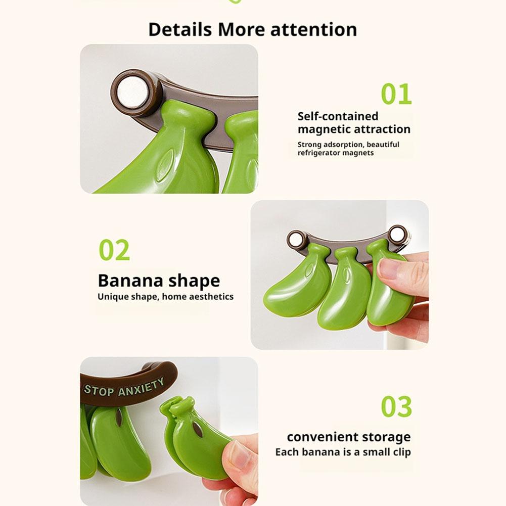 Plastic Sealing Clip Banana-Proof Magnetic Sealing Clip Hand Press Fresh-keeping Clip Multifunctional Household Food Bag Clip