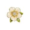 Vintage Gardenia Enamel Pearl Brooch - Elegant Women's Pin Accessory