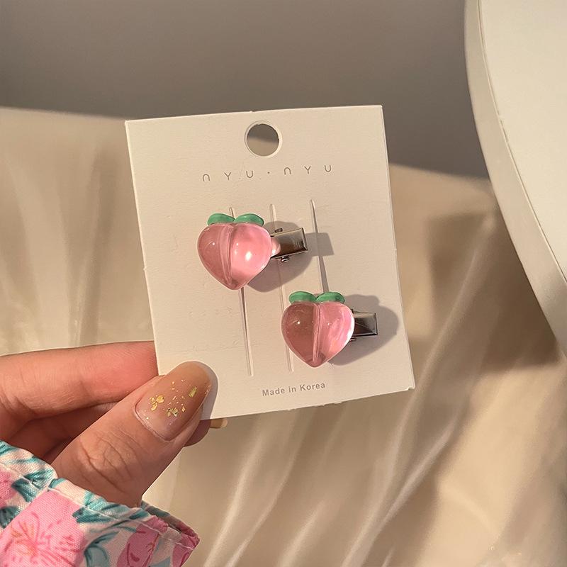 Pink Dopamine Hair Clip: Y2K Seamless Round Hairpin - Cute Small Side Clip for Women’s Bangs