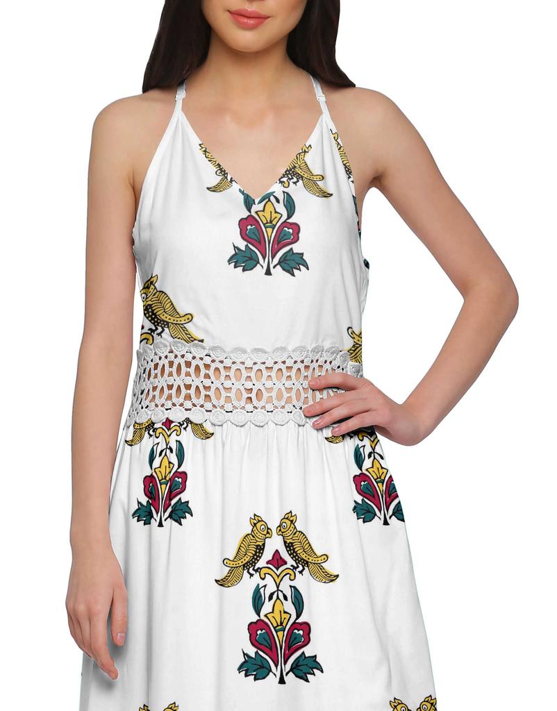 Moomaya Womena    S Sleeveless Maxi Dress With Trim Lace Spaghetti Strap Summer