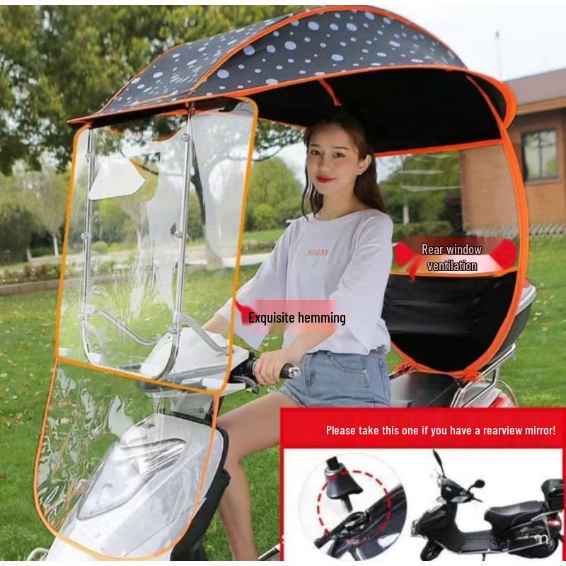 

Электрический мотоцикл навес от дождя и солнца: Ветрозащитный, Водонепроницаемый и Защита от солнца With Rearview Mirror