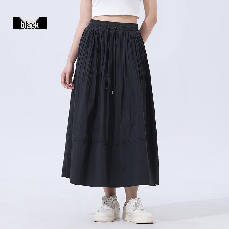 Zauo Sun-Protection Pleated A-Line Maxi Skirt One Size