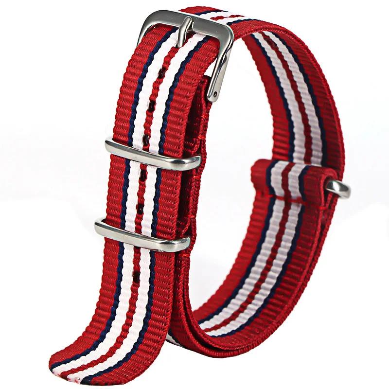 Sport Nylon Watch Band for Women&Men Watch Strap 18mm 20mm 22mm Army Sport Strap Fabric Nylon Watchband Buckle Belt