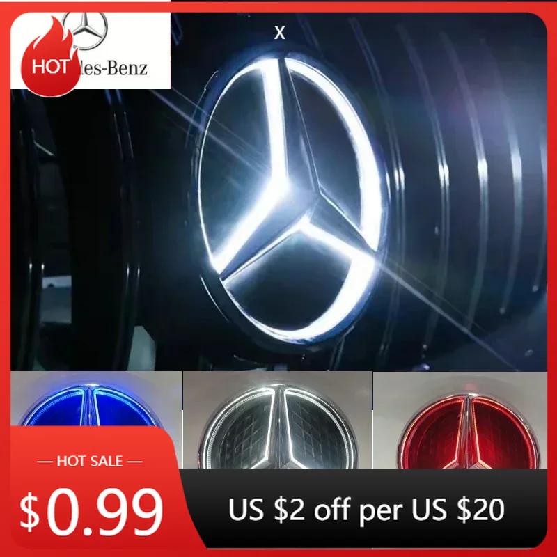2025 Hot Car Sticker Car Front Grilled Star Emblem LED Illuminated Logo for Mercedes Benz W166 X205 GLS350 400 500 550 AMG/GLS63