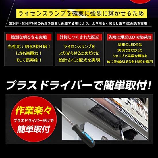 YOURS Toyota 150 Prado Land Cruiser Exclusive LED License Lamp Number Plate Light 18 High Brightness M Built-in LEDs! Yf810-5182 [2]