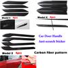 Car Door Handle Anti-scratch Sticker Real Carbon Fiber Trim Fit For Tesla Model 3 S X External Accessories Replacement 4pcs
