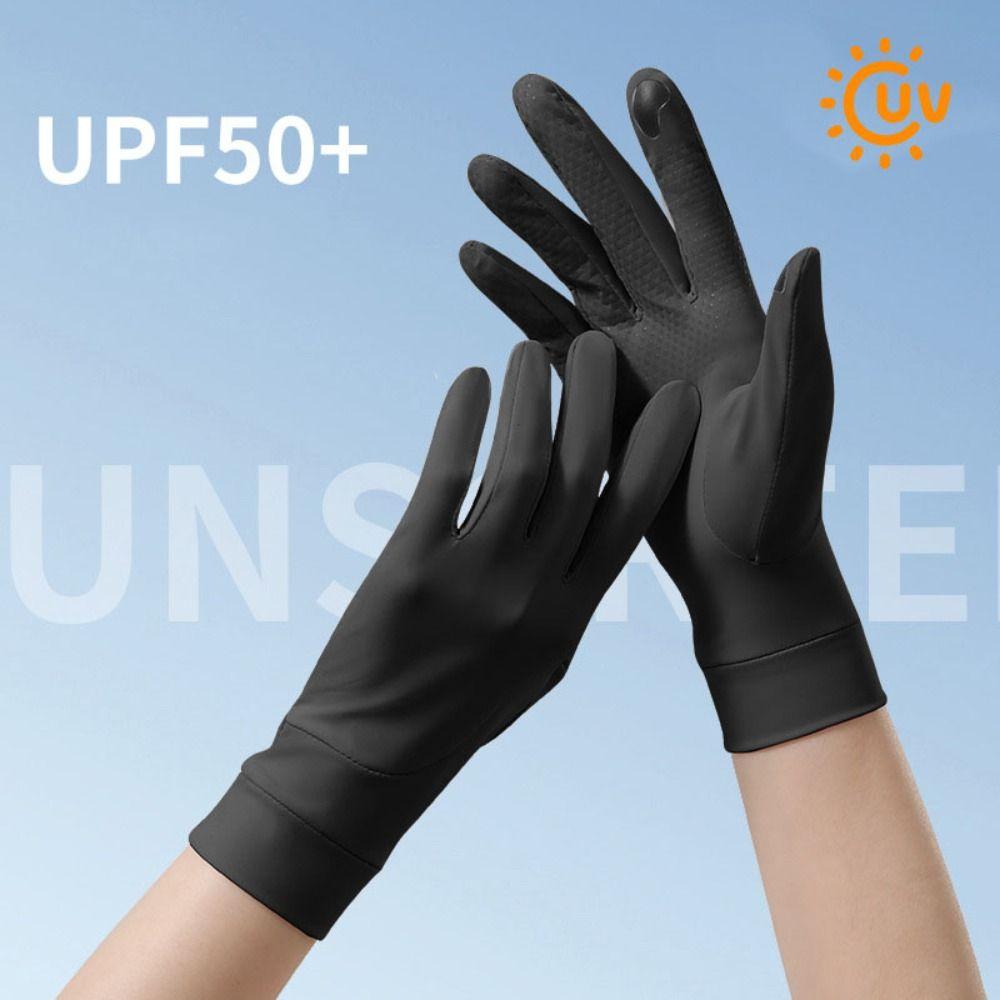 1 Pair Anti-UV  Ice Silk Gloves Ice Silk Cycling Driving Gloves  Running Sports
