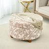Velvet Round Ottoman Stool Coverastic Sofa Footrest Cover Washable All-Inclusive Footstool Seat Slipcover Furniture Protector