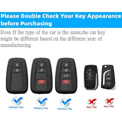 For Toyota Key Fob Cover with Premium Shell Wristlet 360 Degree Protection Key Case for 2018-2022 2023 2024 Camry RAV4 Highlander Avalon C-HR Prius