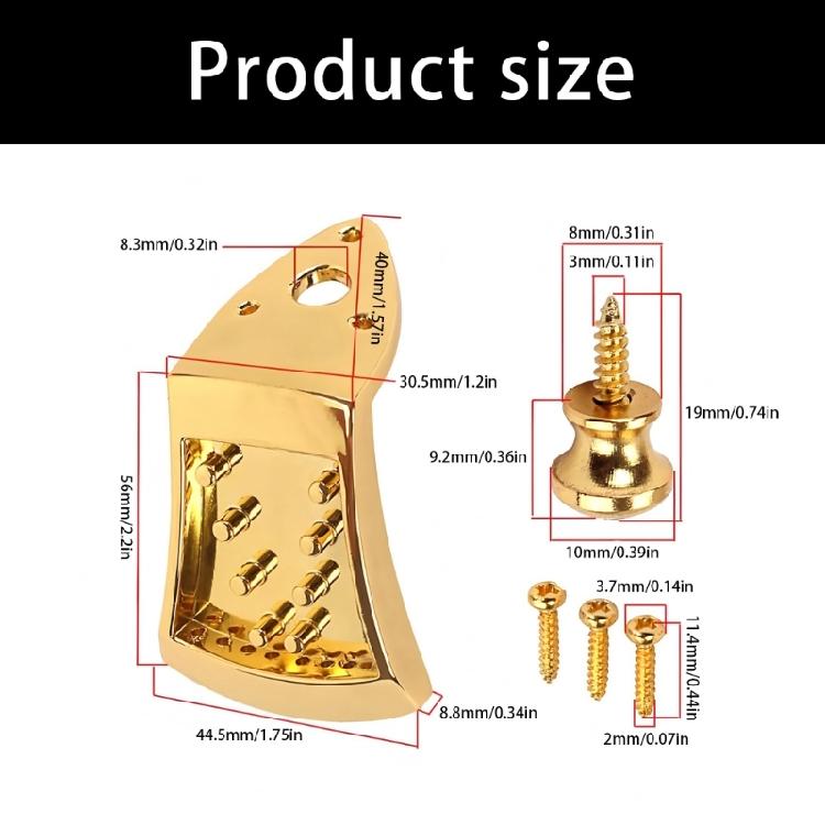 Polished Metal Mandolin Bridge Eight String Tailpiece For Precise String Alignment And Acoustic Resonance