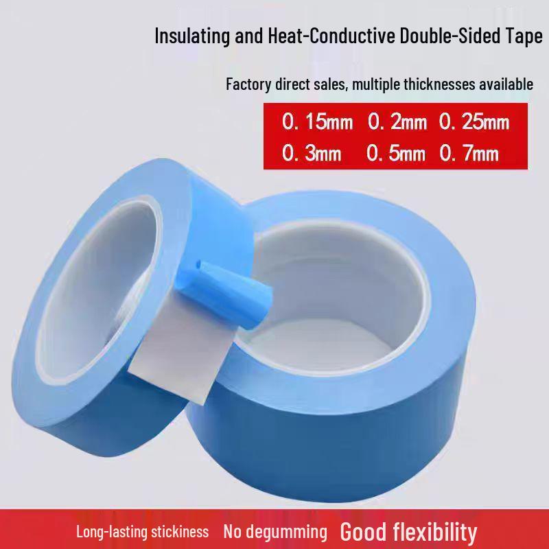 Blue Thermal Conductive Double-Sided Tape - High Temp Resistant Insulating LED Strip Light Bar Heat Dissipation