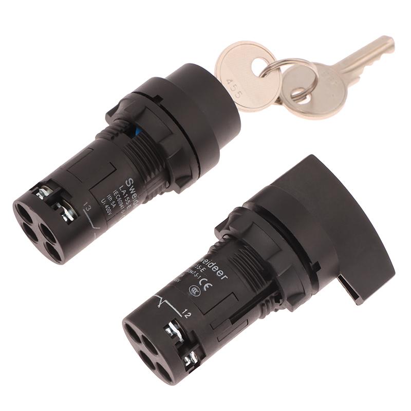 22Mm Key Knob Switch 1No1Nc 2/3 Position Self Locking Select Rotary Power Button Lock Switch Power Conversion Switch 10A On Off