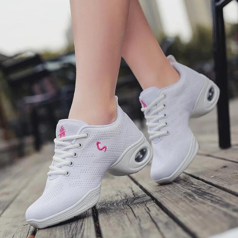  Woman New Dance Shoes Girls Sports Soft Outsole Breath Women Practice Dancing Shoe Modern Jazz Ballet Shoes Sneakers