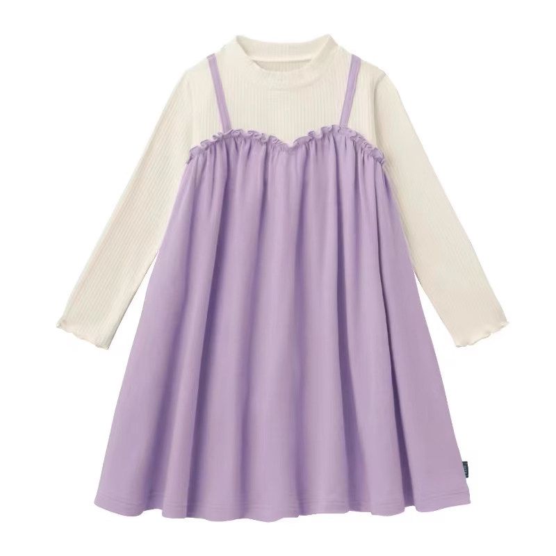 Girls Dress Spring and Autumn 2023 New Arrival Girls Cotton Long Sleeves Minimalist Fashionable Princess Dress Children Cute Dress