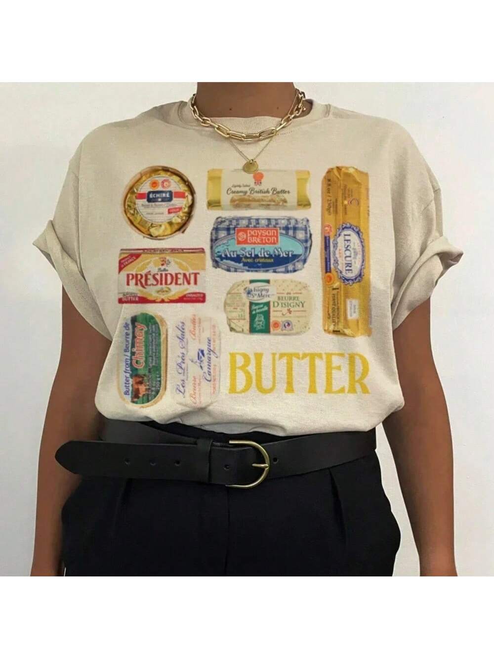 

Женские футболки в стиле ретро 90-х с графикой масла, забавная футболка для любителей масла, милая футболка для гурманов, унисекс, винтажная, из хлопка, эстетичная одежда L чёрный