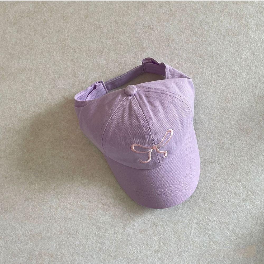 Cute Korean Style Half Empty Top Hat Shading Hat Bow Summer Kid Sunhat Anti-UV Sun Hat No Top Beach Hat Children's Visor Hat Boy