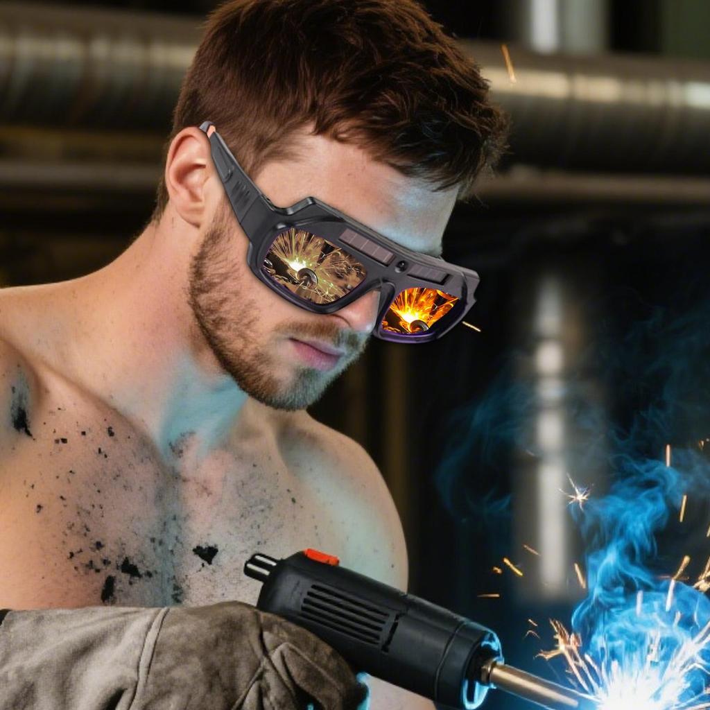 Welding Glasses Auto Darkening Safety Protective Welder Glasses Lightweight Eye Protection Shield Helmet Eyewear for Cutting