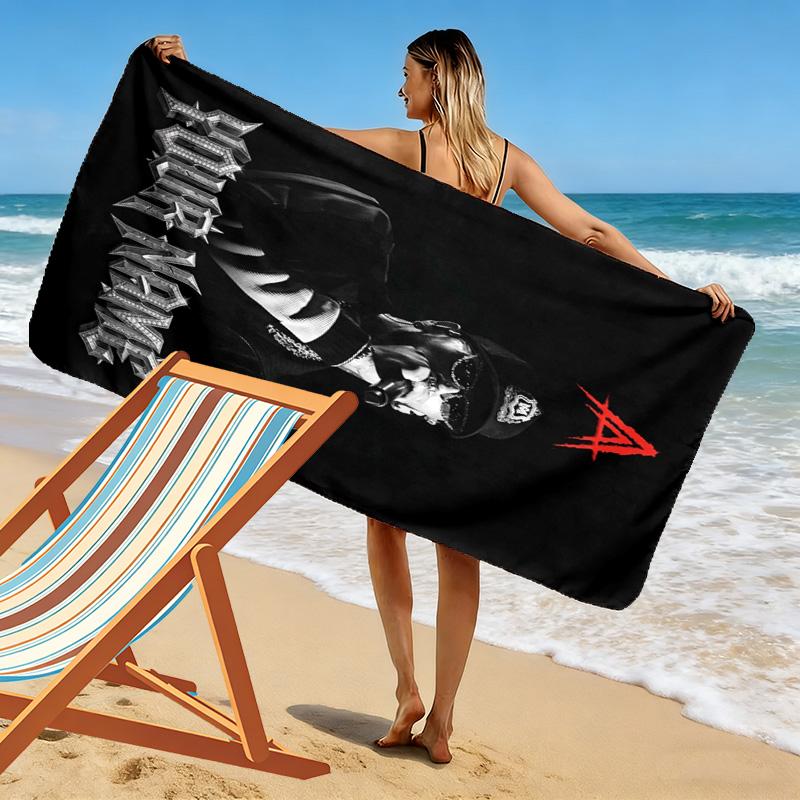 Name Custom Anuel AA Poster Print Beach Towel, Large Soft Quick Dry Towel for Beach Camping Swimming