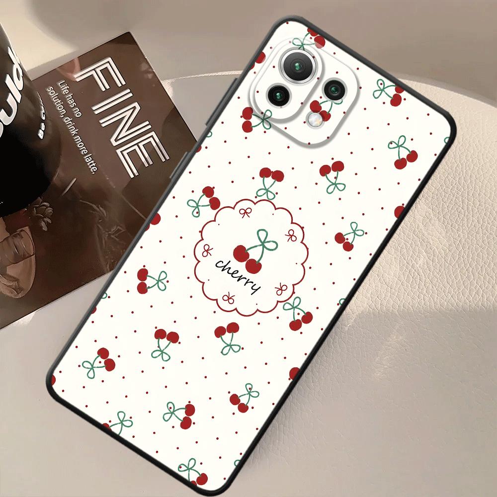 Funda Phone Cover Case for Xiaomi Mi 12 11T 12T Pro 13 Lite 12X 10T 11 14 Cartoon Cherry