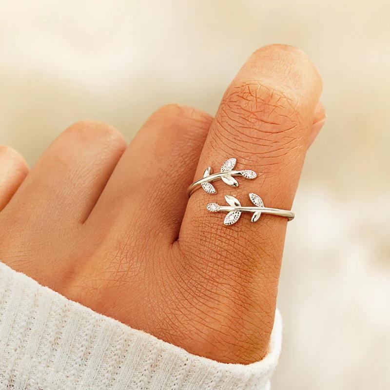 

Кольца-открывашки в форме листьев оливы Хуэйтань для женщин, цветные/золотые, изысканные женские кольца для повседневной носки, модные ювелирные изделия resizable