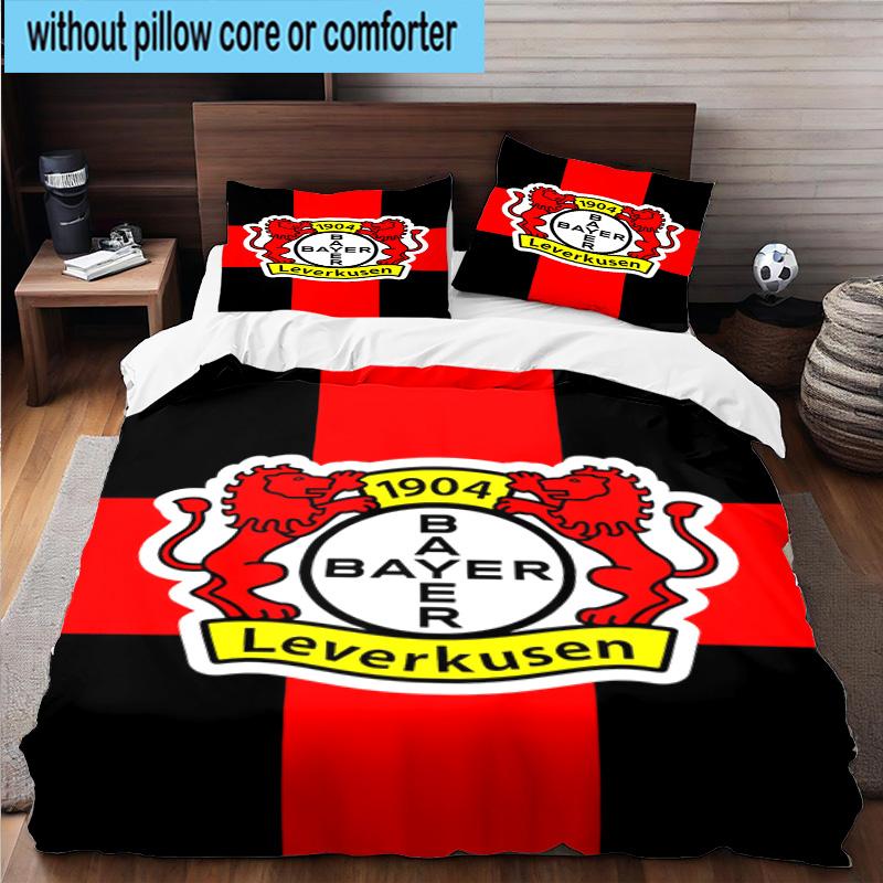 3pcs Bayer Football Club Printed Bedding Set Duvet Cover Closure Includes 1 Duvet Cover & 2 Pillowcases Bedding Sets Home Decor Gifts