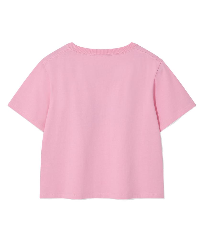 COVERNAT WOMAN [Covernat X Lemango] Women'S Graphic Crop T-Shirt Pink