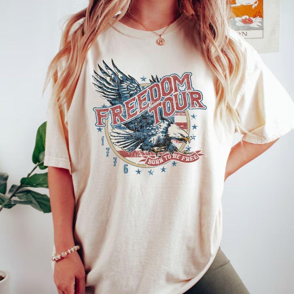 Freedom Tour 1776 T-shirt, American Eagle Shirt, 4th Of July Shirt, Freedom T Sh L