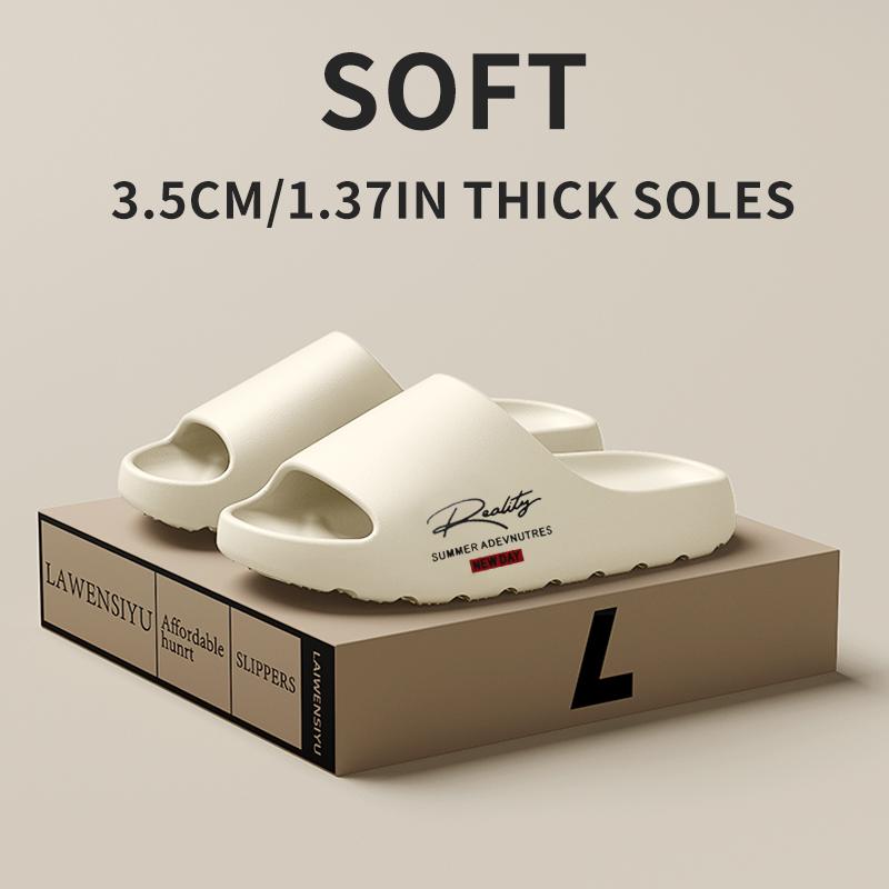 

New outdoor trendy slippers with thick soles and anti slip properties for men and women at home in summer beach slippers 36-37 бежевый