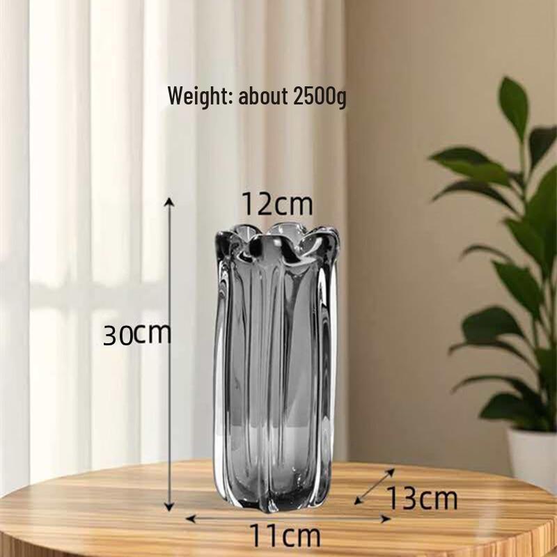 Хрустальная ваза с широким горлом, дизайн «Лепесток»