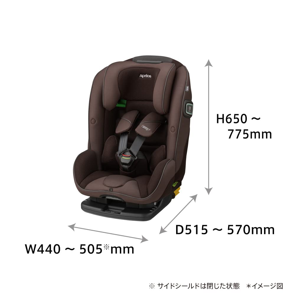 Aprica Child Junior Seat ISOFIX Fixed Form Fit ISOFIX Safety Plus AB Long Use Child Seat R129 Compatible 2167605 & (Meteor Black)