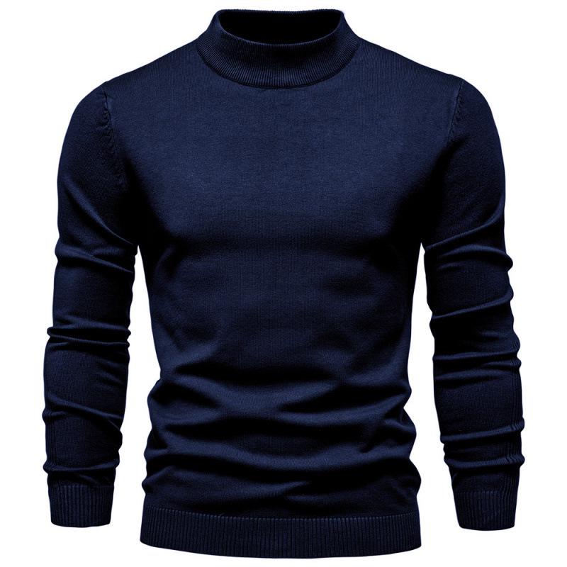 European Chic Men's High-Neck Sweater: Autumn/Winter 2025 Light Luxury Knitwear, High-End Base Layer