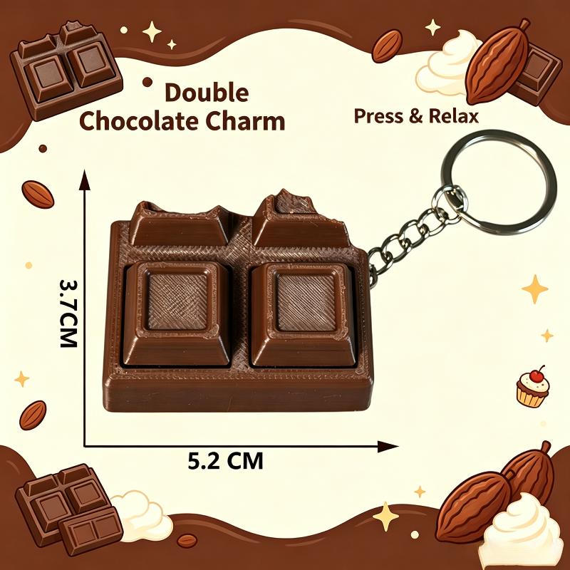 3D Chocolate Keyboard Fidget Keychain Decompression Finger Clicker Stress Relief