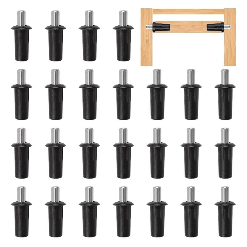 36Pcs Black Plastic Shutter Connector Parts Spring Loaded Pin Set for Blind Hardware Repair Furniture Door Damper Replacement and Quiet Daily Use