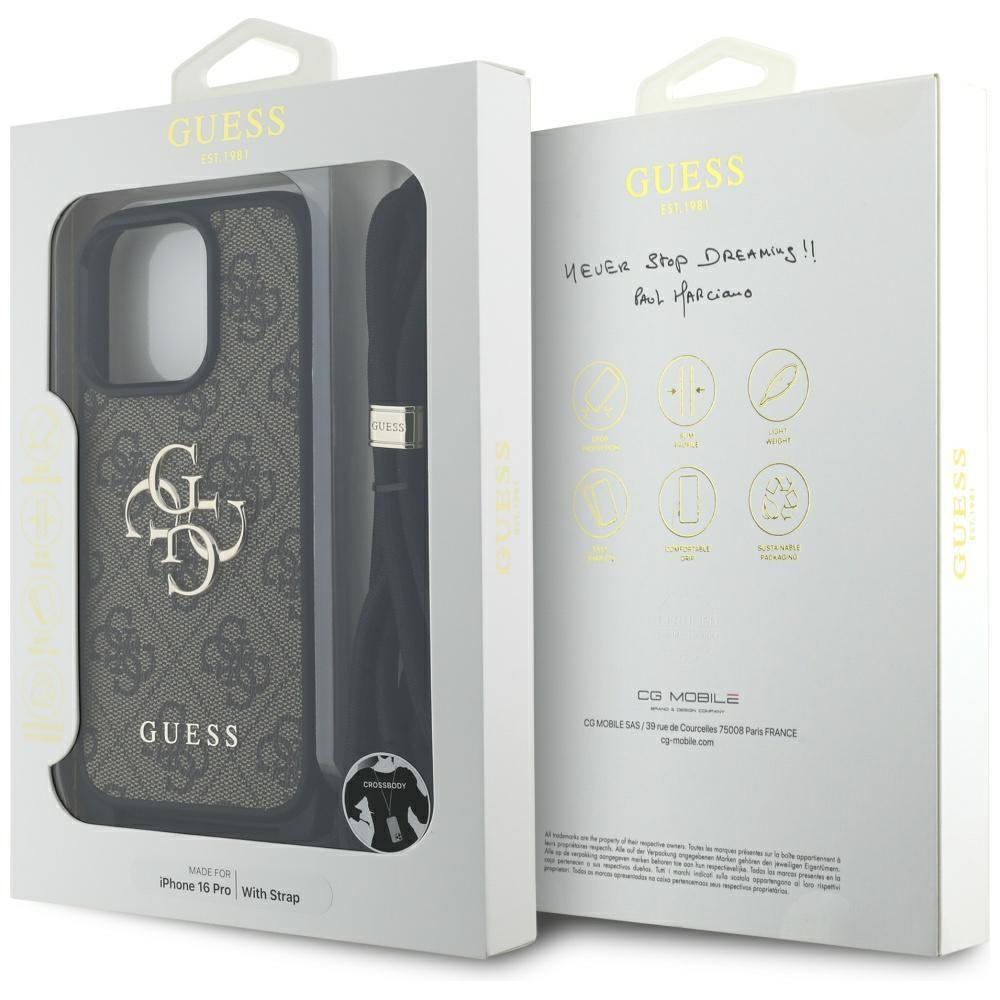 Etui do iPhone 16 Pro Guess 4G Big Logo Crossbody Brązowe