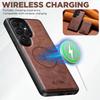 Wireless Charging Magnet Faux Leather Phone Case Card Holder Stand Smooth Surface Wallet 2-in-1 for Samsung Galaxy S26 Ultra S25