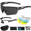 By Road Cyclist Yukiya Polarized Sports Sunglasses with 5 Interchangeable Lenses and 2 UV400 for and Baseball [Rilobi] Recommended Arashiro Frames,