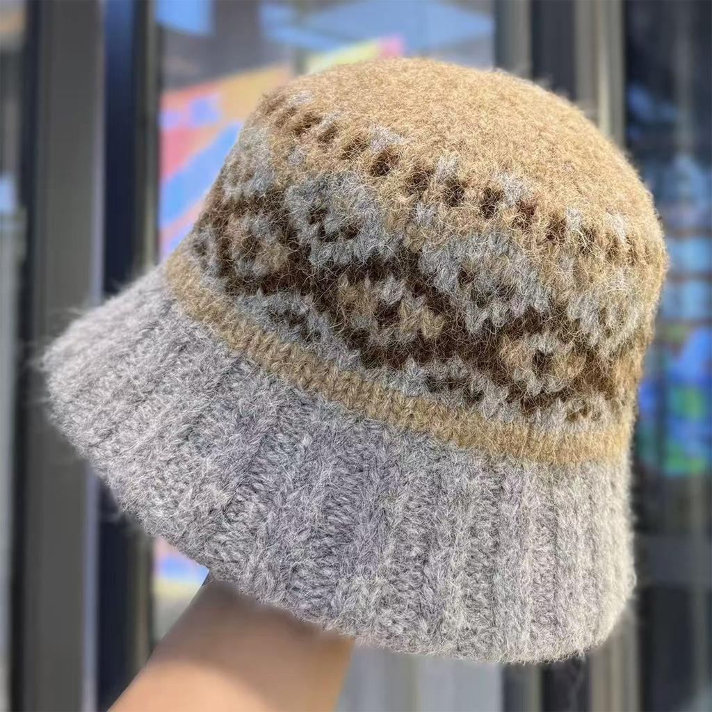 Ladies' Hat, Fisherman's Hat, Warm Woolen Hat, Atmospheric Knitted Hat, Face Enhancing Small Bucket Hat