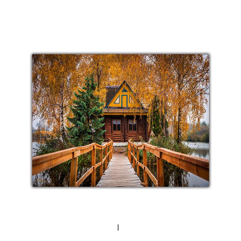 

Настенная картина на холсте, желтые опавшие листья, тыква, белка, автомобиль, пейзаж, постеры и принты, фотографии для домашнего декора 21x30cm No Frame