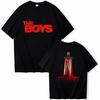 The Boys "Peleryna z Amerykańską Flagą Homelander" Graficzna Oversize Streetwear Koszulka Merch dla Fanów Koncertów Pop Rock