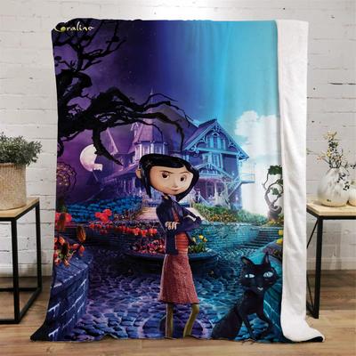 Koc z polaru Coraline Rozmiar Królewski Puszysty Miękki Koc i Narzuta Narzuta na Łóżko Wnętrze Domu Mikrofibra Pościel Dzianinowy Kratka Kolano i