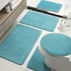 Hot-Selling Bathroom Luxury Set Floor Mat Imitation Cashmere Solid Color Toilet Seat Toilet Bathroom Absorbent Non-Slip Mat