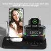 Magnetic Wireless Charger 15W 5-in-1 Wireless Charger Clock Wireless Charger for IPhone IWatch Ultra AirPods Samsung