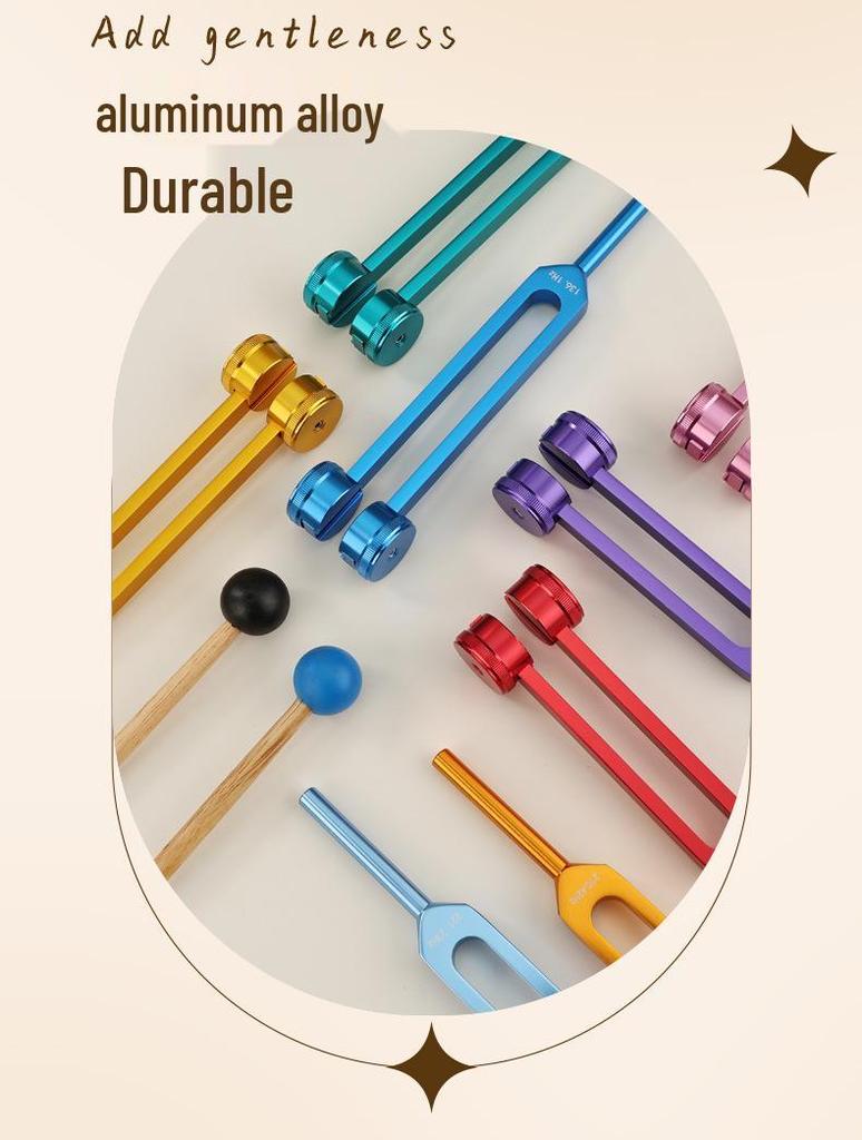 Aluminium Stimmgabel Lehrmittel Set - 8-teiliges farbiges Set mit Geschenkbox