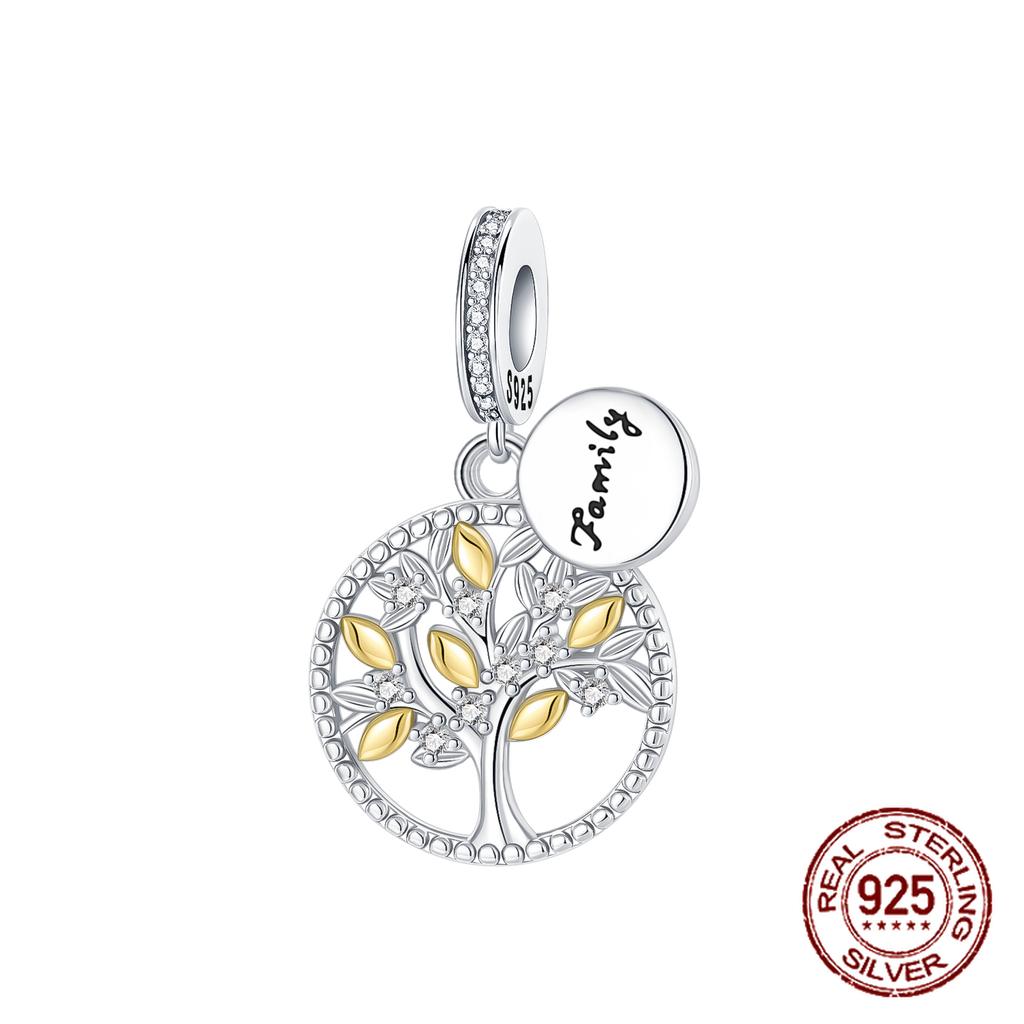 Double Sided Heart Sisters Charm Copper Tree Of Life Family Dangle Pendant Fit Bracelet Necklace Diy Jewelry