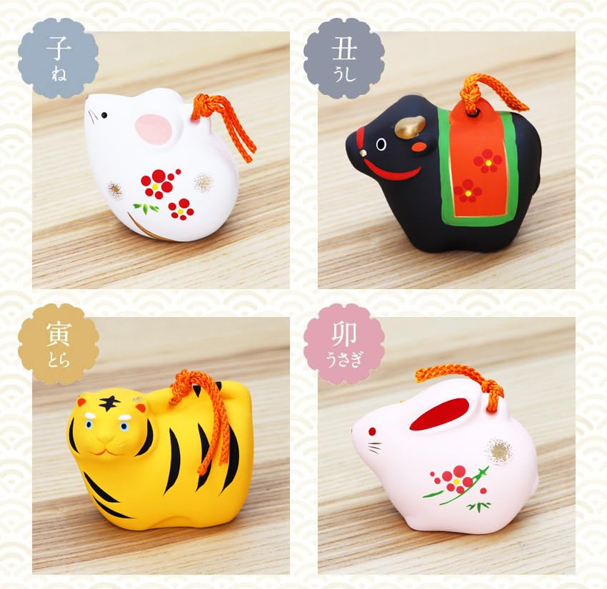 Osaka Choseido Zodiac Ornament New Year Decoration Decorated Every Year Zodiac Ceramic Original Wooden Tag Free Bonus Snake Snake Snake Suzu Tiered