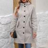 Women's Fashionable Solid Color Hooded Long Sleeved Zipper Pocket Waterproof Windbreaker Loose Trench Coat Jacket